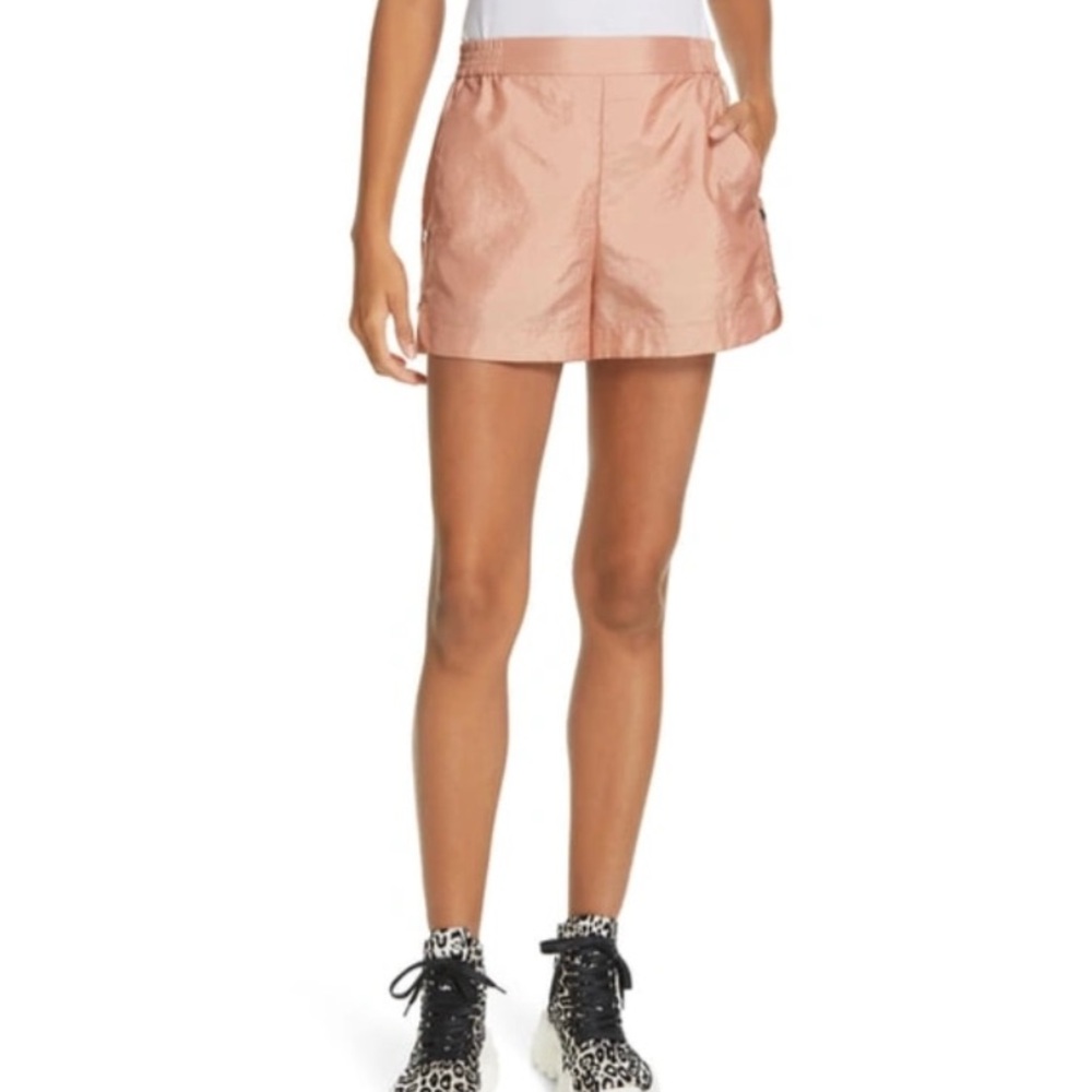 Tibi Women’s Side Snap Shorts, Size XL, Peach